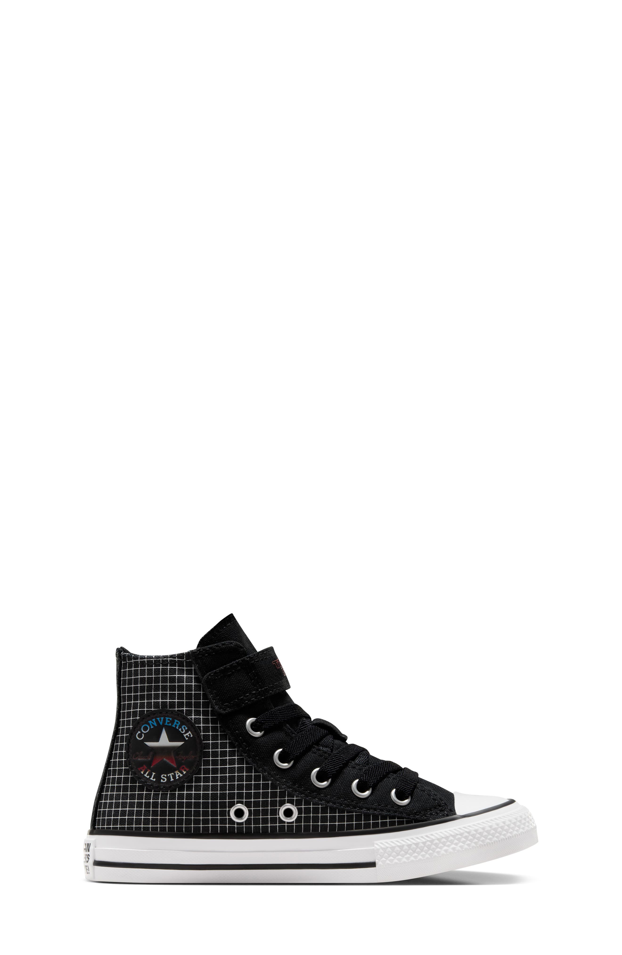Converse Kids' Chuck Taylor All Star 1V High Top Sneaker, Alternate, color, Black/ White/ Red