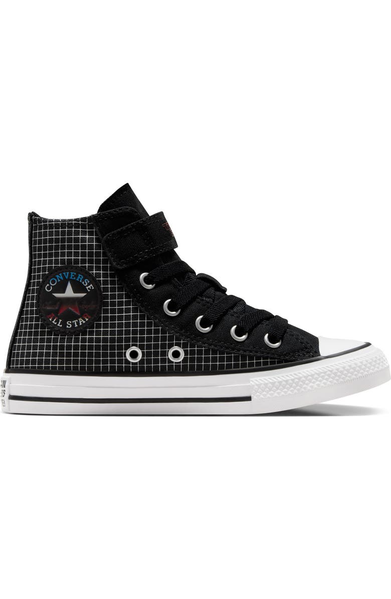 Converse Kids' Chuck Taylor All Star 1V High Top Sneaker, Alternate, color, Black/ White/ Red