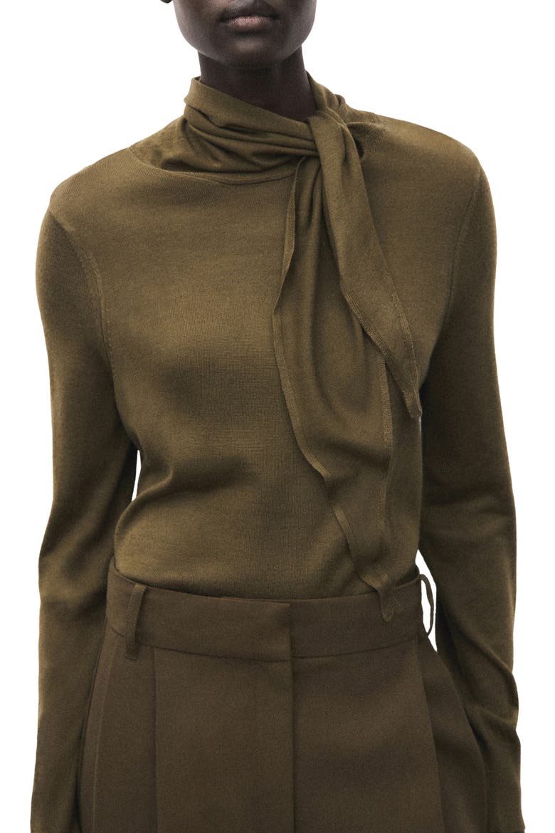 Knotted Turtleneck Sweater, Main, color, OLIVE GREEN