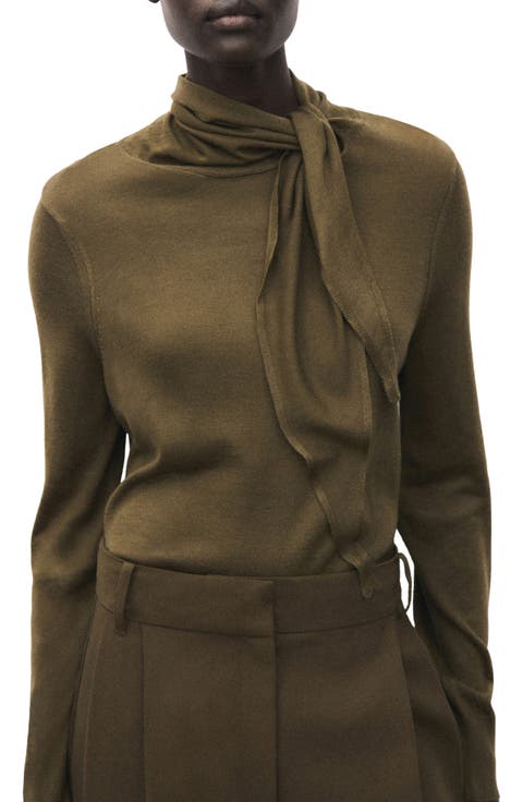 Knotted Turtleneck Sweater