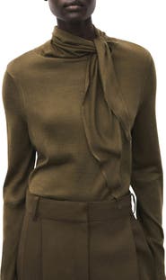 MANGO Knotted Turtleneck Sweater