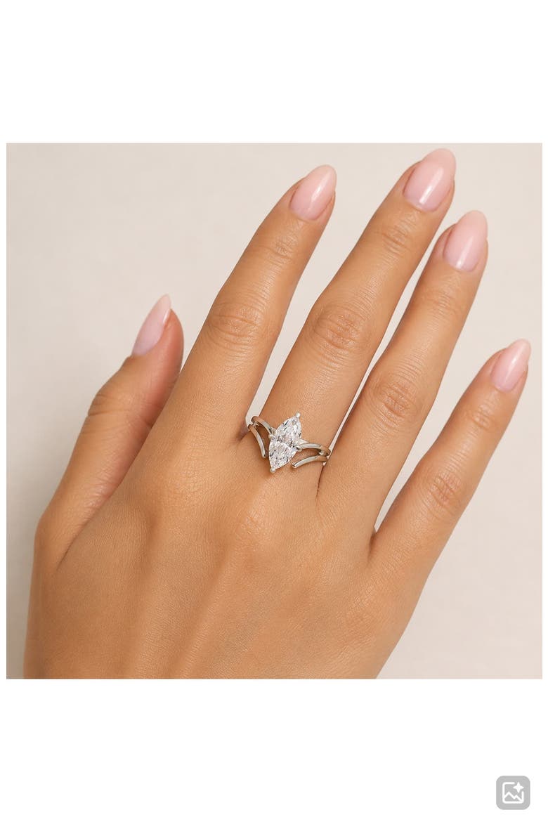 Marquise White Topaz Split Band Ring, Alternate, color, SILVER