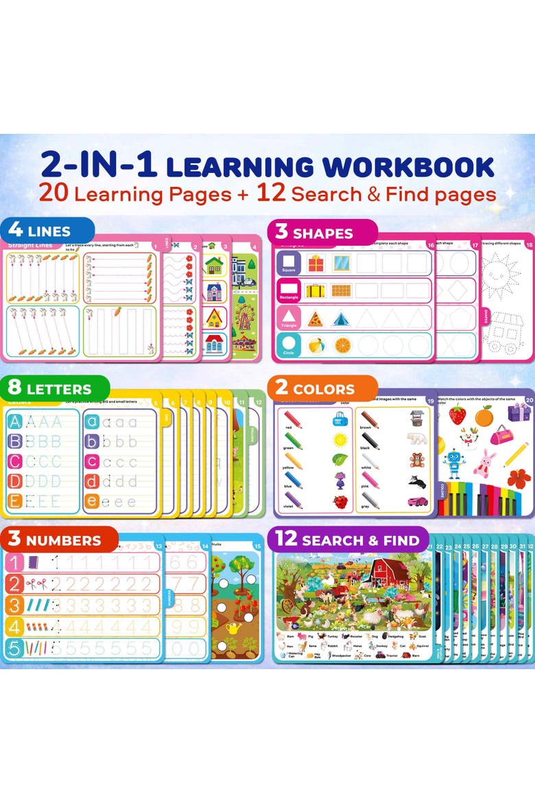 Kids Handwriting and Search & Find Activity Cards Set, Alternate, color, Girls