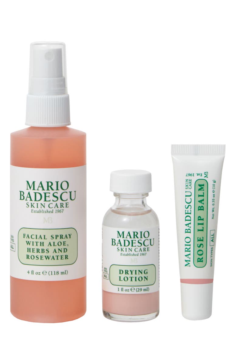 Mario Badescu Full Size Drying Lotion, Face Mist & Lip Balm Set-$33 Value, Main, color,