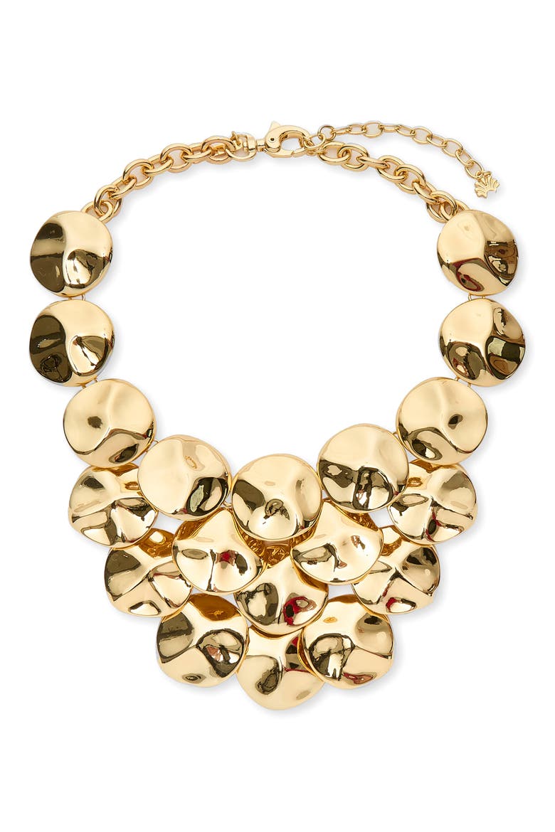 Socialite Bib Necklace, Main, color, GOLD