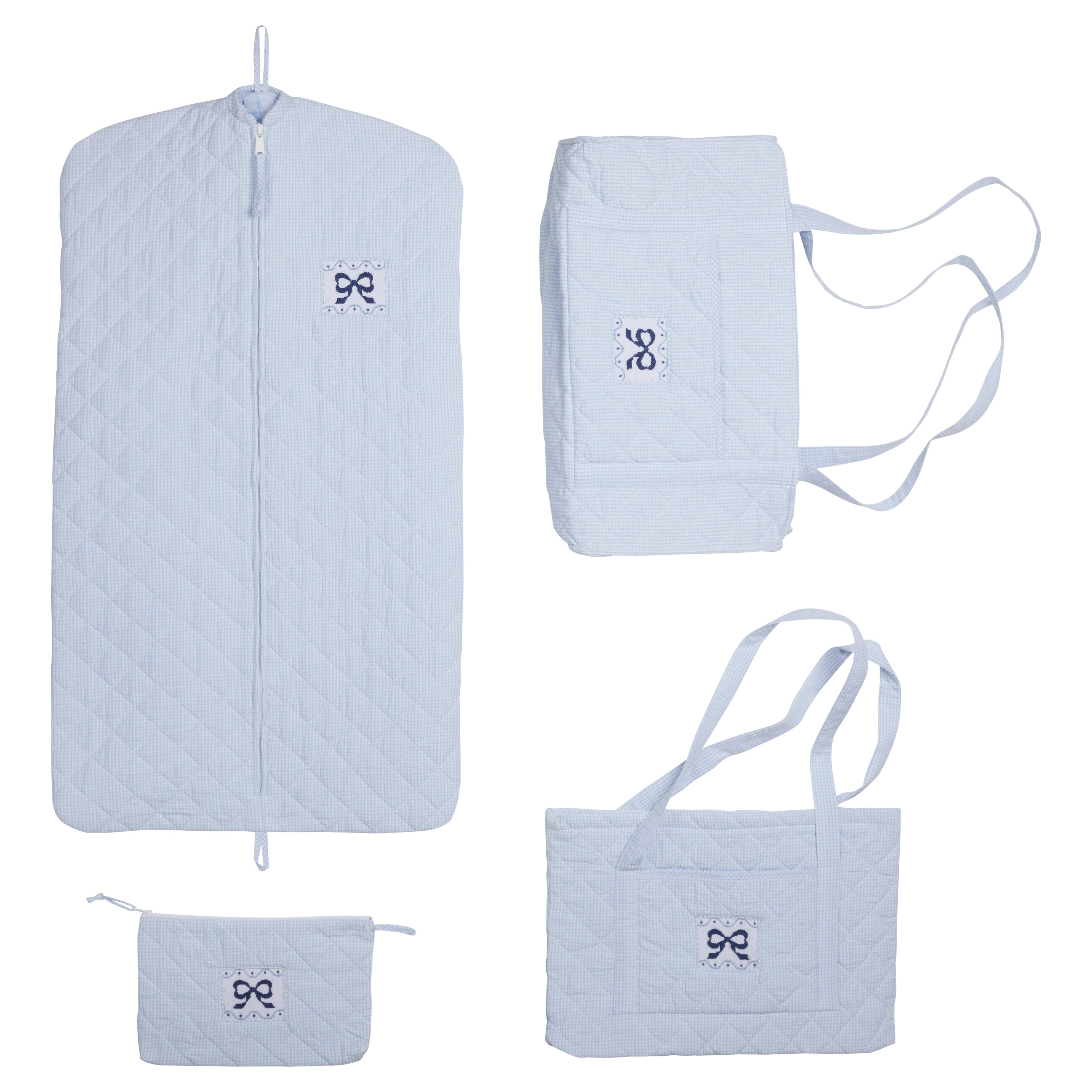 Little English Quilted Luggage Set, Main, color, Blue Bow