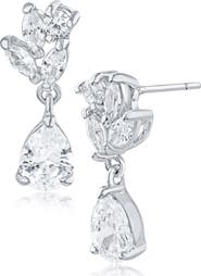 CZ by Kenneth Jay Lane Marquise Cubic Zirconia Cluster Drop Earrings