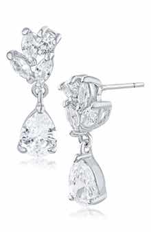 CZ by Kenneth Jay Lane Marquise Cubic Zirconia Cluster Drop Earrings