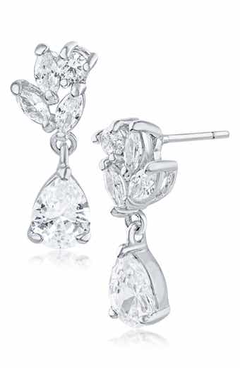 CZ by Kenneth Jay Lane Marquise Cubic Zirconia Cluster Drop Earrings