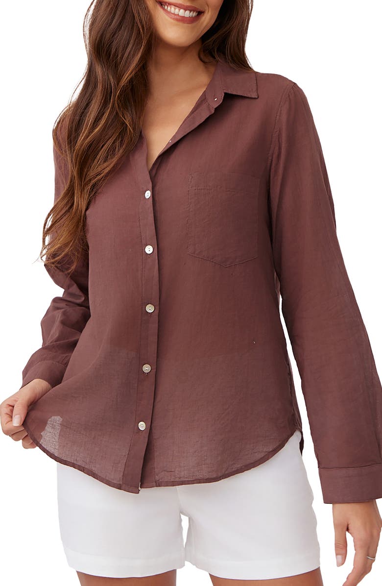 Bella Dahl Pocket Button-Up Shirt, Main, color, Henna Brown