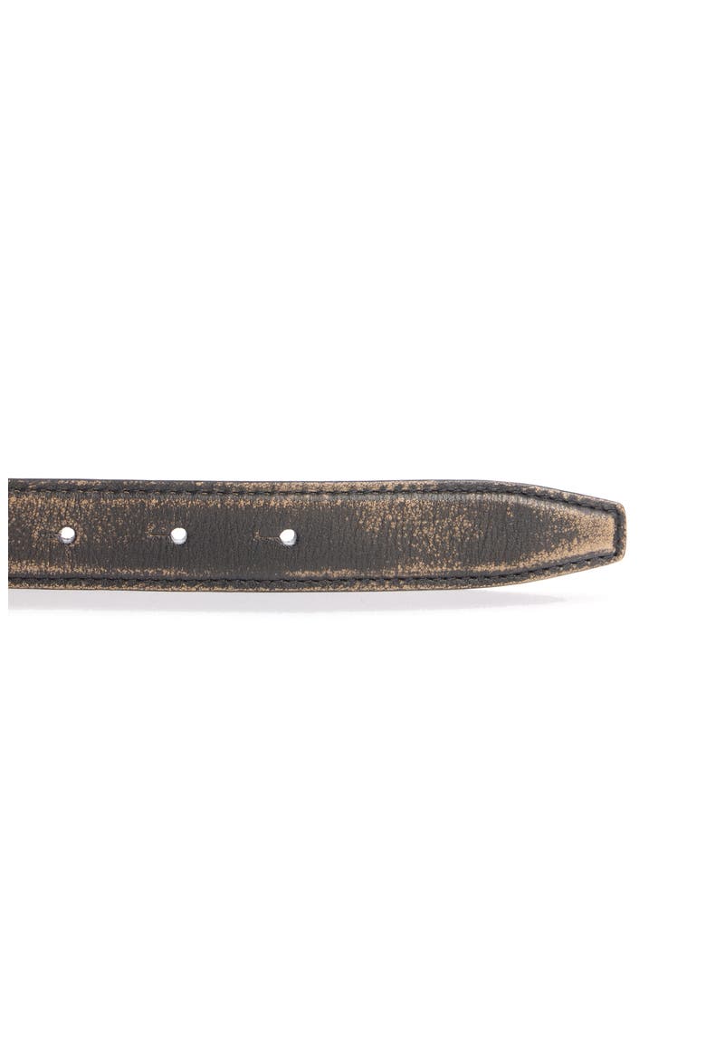1996 Logo Plaque Vintaged Leather Belt, Alternate, color, DARK BROWN/ BEIGE