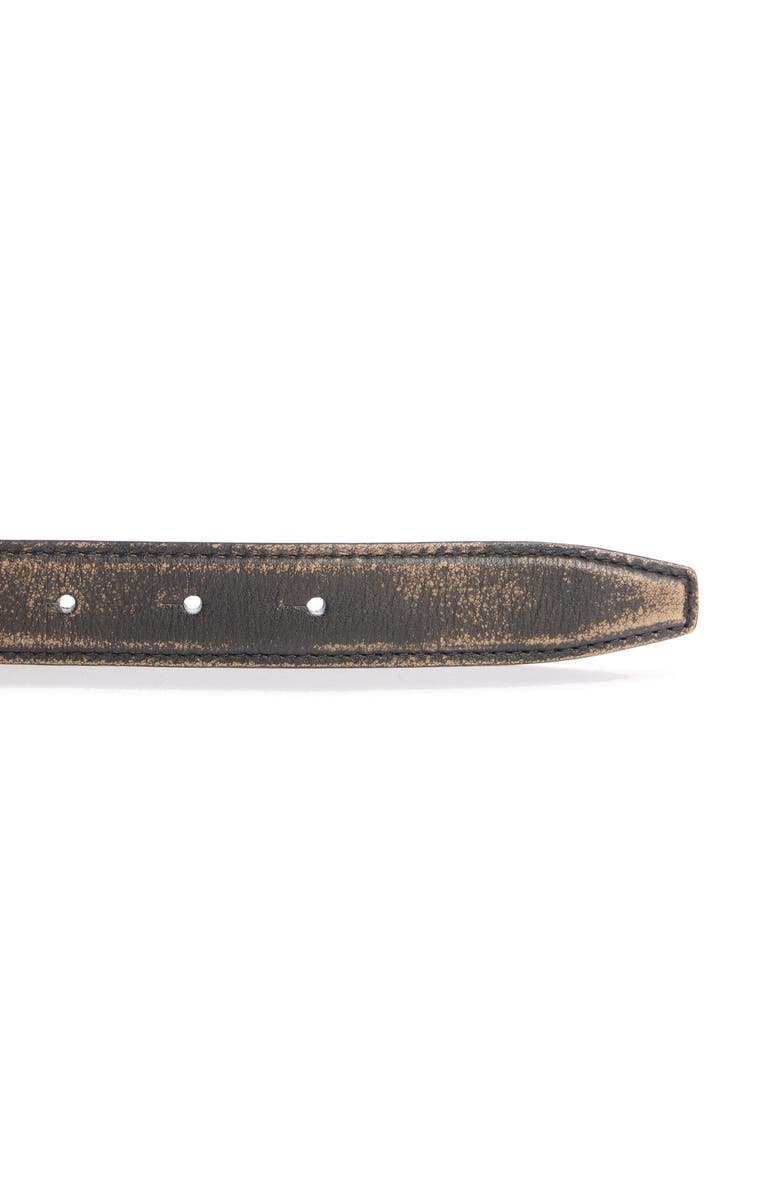 Acne Studios 1996 Logo Plaque Vintaged Leather Belt, Alternate, color, Dark Brown/ Beige