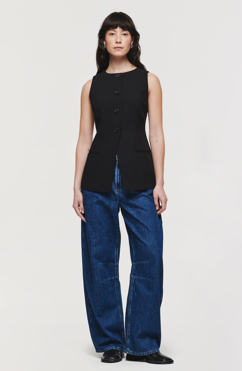 ALIGNE Leo Collarless Vest, Alternate, color, Black