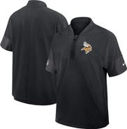 Nike Men's Nike Black Minnesota Vikings Sideline Short Sleeve Quarter-Zip Performance Coach Jacket