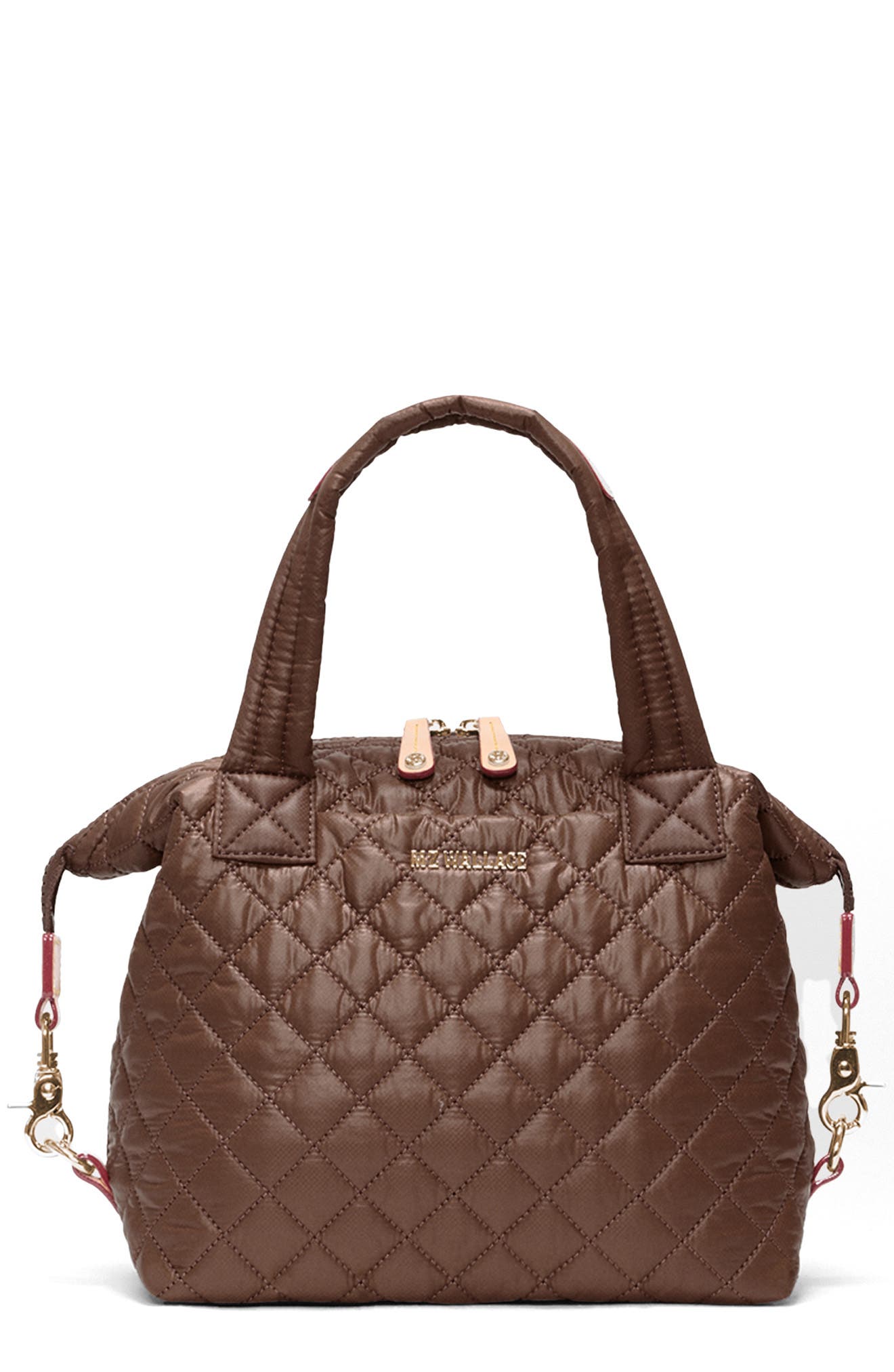 Small Sutton Deluxe II Quilted Nylon Crossbody Bag, Main, color, WALNUT