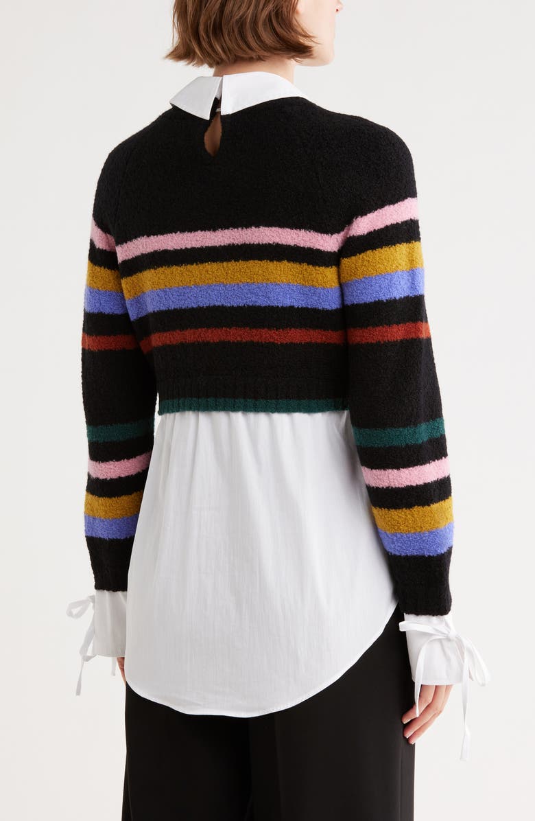 Cinq à Sept Nelida Stripe Sweater, Alternate, color, Black Multi