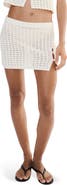 MANGO Openwork Knit Miniskirt