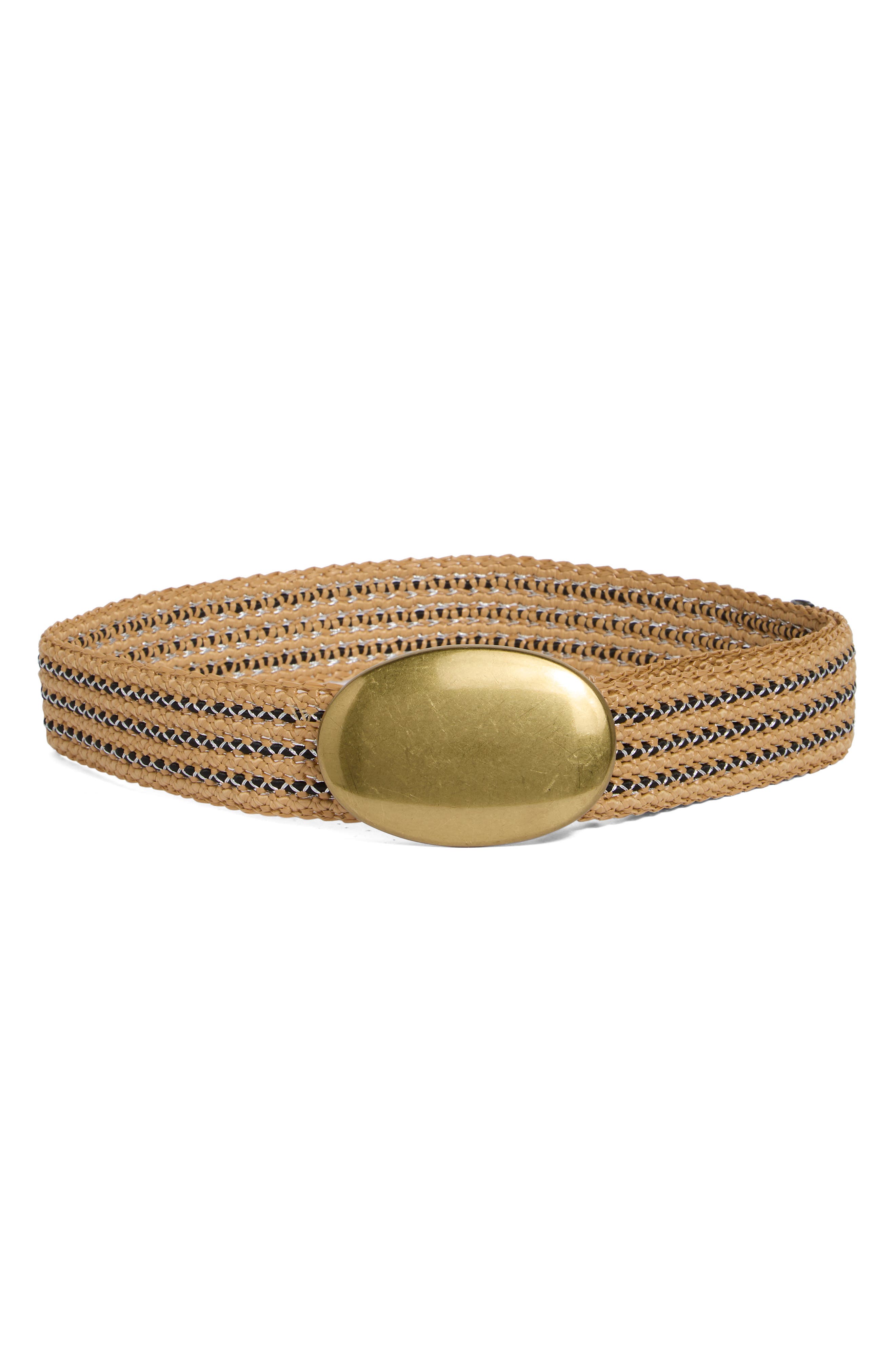Steve Madden Oval Straw Belt