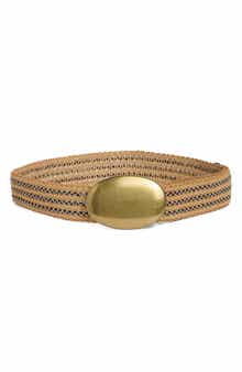 Steve Madden Oval Straw Belt