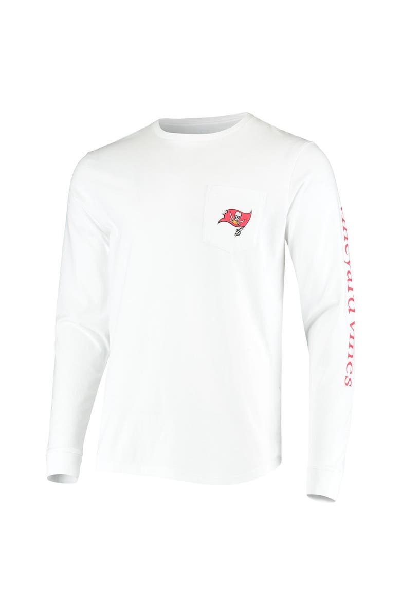 vineyard vines Men's Vineyard Vines White Tampa Bay Buccaneers Whale Helmet Long Sleeve T-Shirt, Alternate, color,