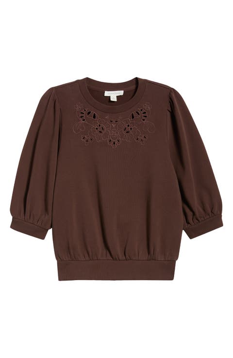 Cutwork Eyelet Sweatshirt