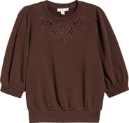 Treasure & Bond Cutwork Eyelet Sweatshirt