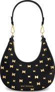 Mac Duggal Gold Plated Hardware Leather Hobo Bag