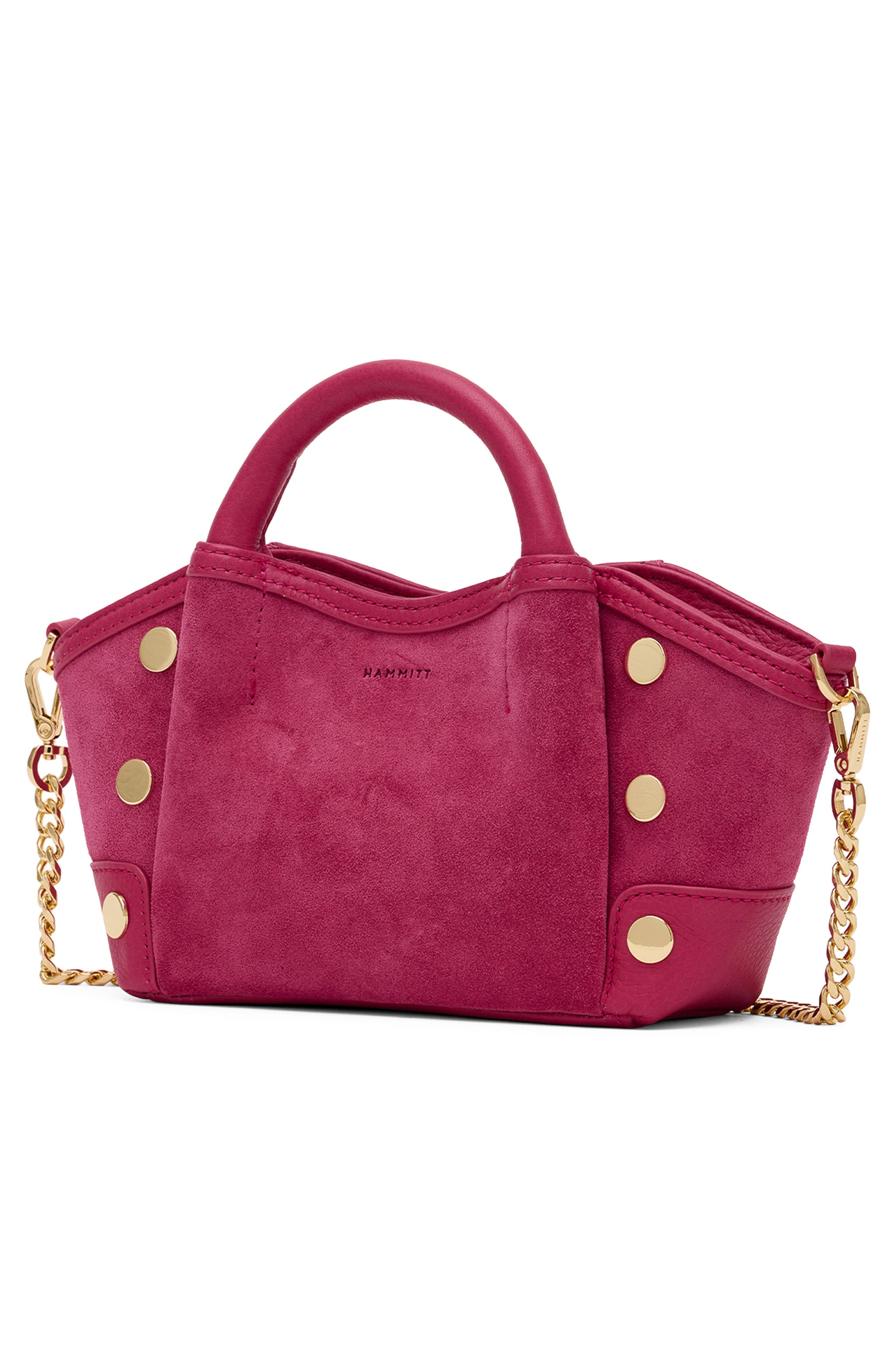 HAMMITT Mini Paul Suede Top Handle Bag, Alternate, color, Calypso Suede/ Gold