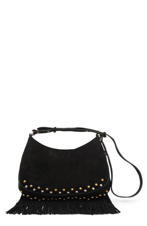 Jeffrey Campbell Lyrical Suede Crossbody Bag In Black Suede