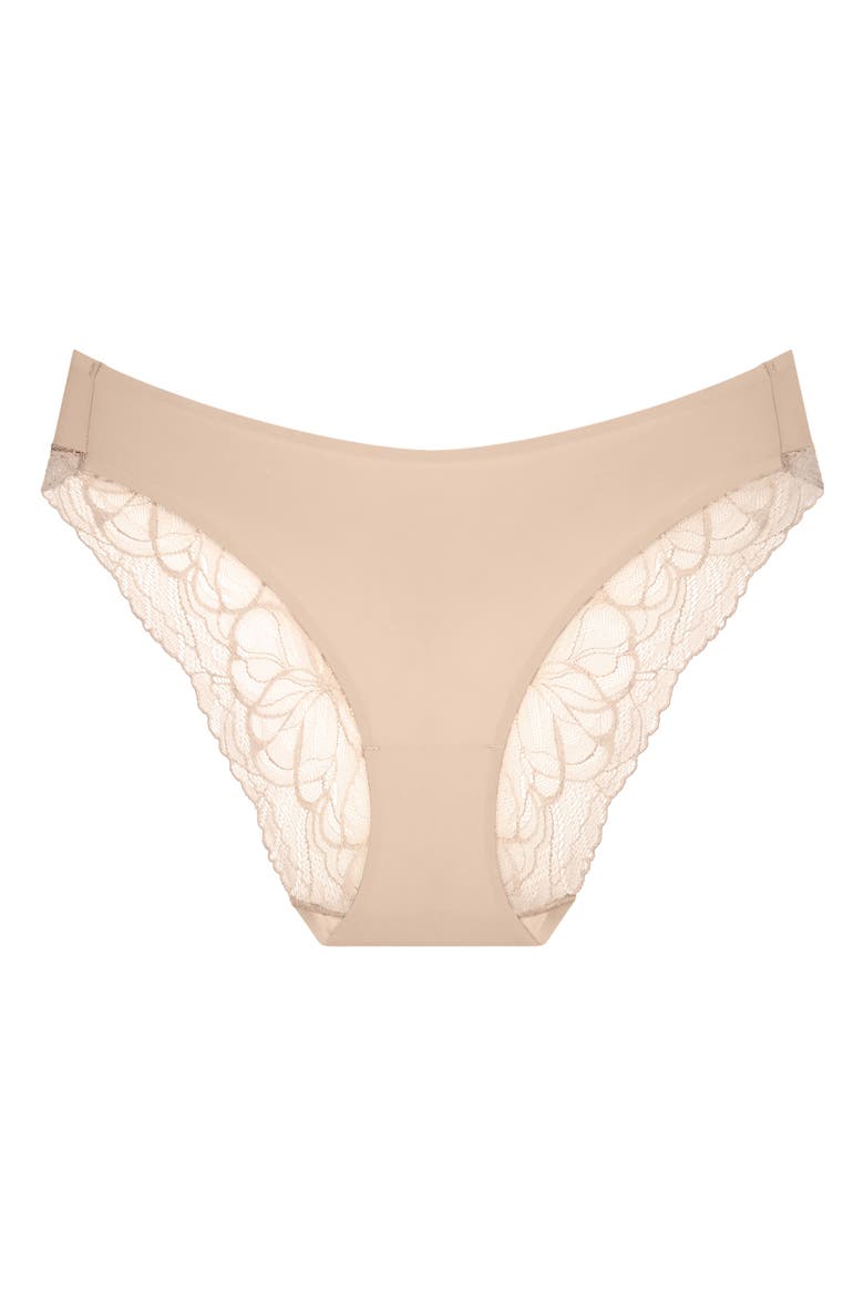 Body MakeUp Illusion Lace Bikini Panties, Main, color, Nude Beige