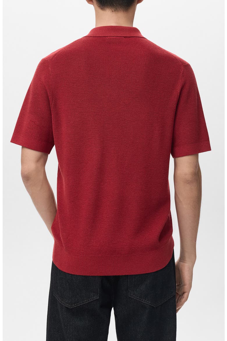 Structured Knit Polo, Alternate, color, RED