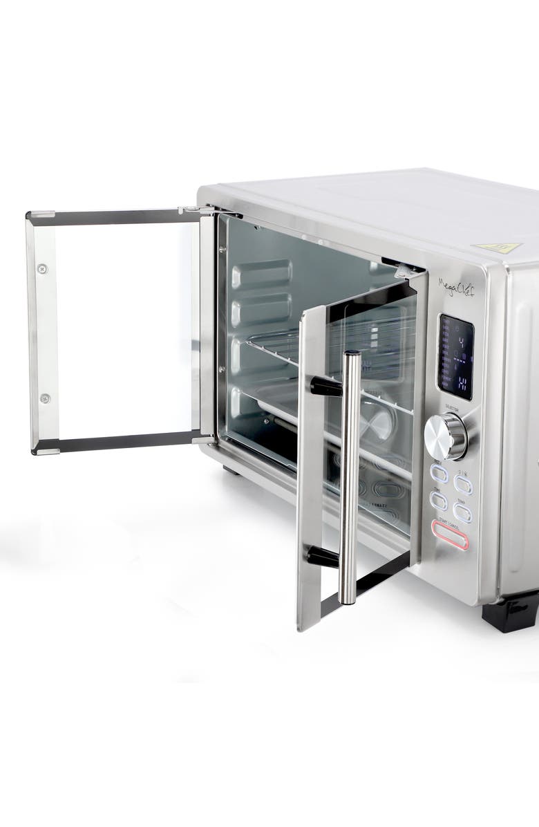 Megachef 31.7 Quart Digital French Door Multi-Function Electric Convection Toaster Oven with Rotisserie Set, Alternate, color, Grey