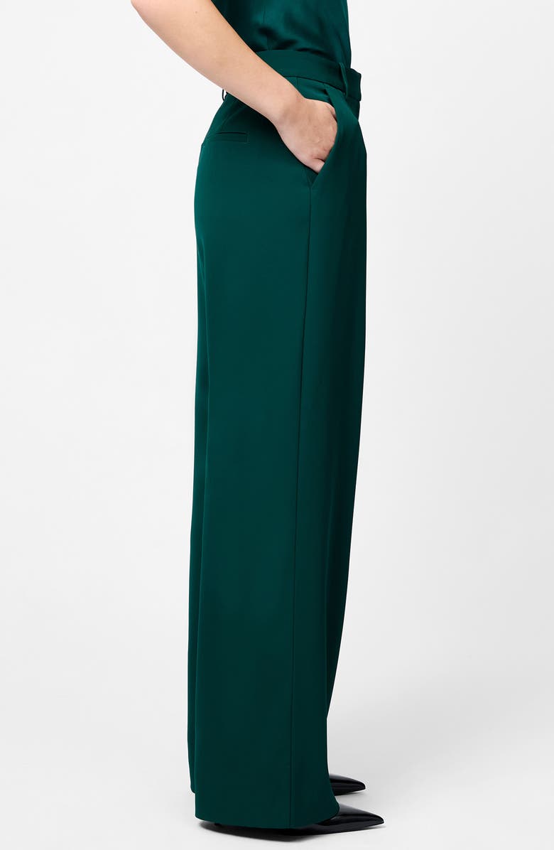 French Connection Harrie Wide Leg Suiting Pants, Alternate, color, Evergreen