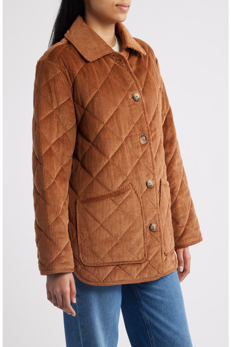 Quilted Corduroy Jacket, Alternate, color, COGNAC
