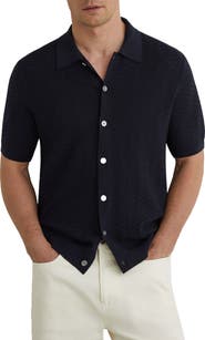 Reiss Phoenix Chevron Knit Button-Up Shirt