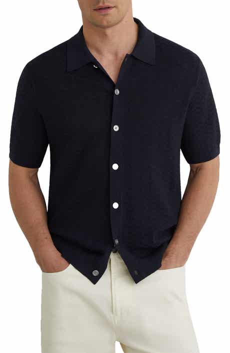 Phoenix Chevron Knit Button-Up Shirt