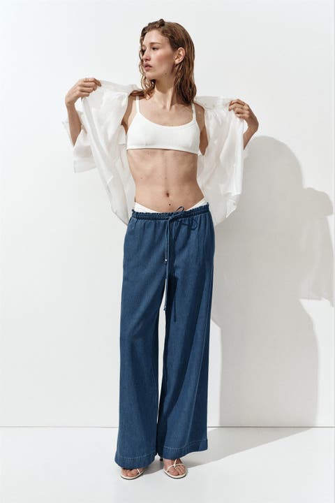 Tie-belt Paper Bag Trousers