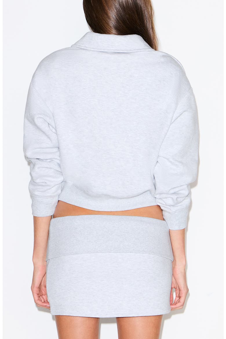Cotton Fleece Blend Polo Sweatshirt, Alternate, color, LIGHT HEATHER GREY