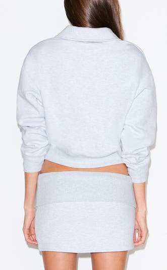 Cotton Fleece Blend Polo Sweatshirt