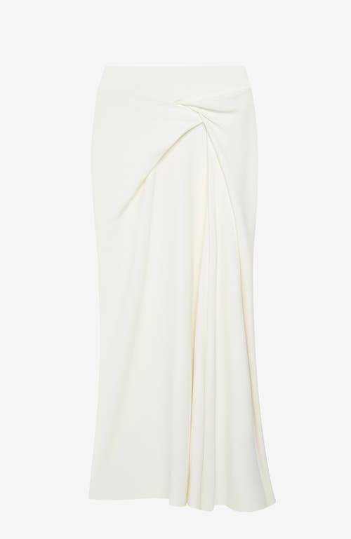 Another Tomorrow Asymmetrcal Twist Crepe Skirt In Off White