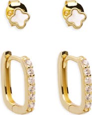 Argento Vivo Sterling Silver 2 Pairs of Mismatched Earrings