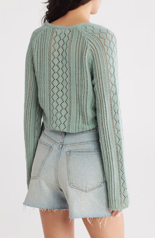 Shop Noisy May Luna Cinched Sweater In Aqua Gray