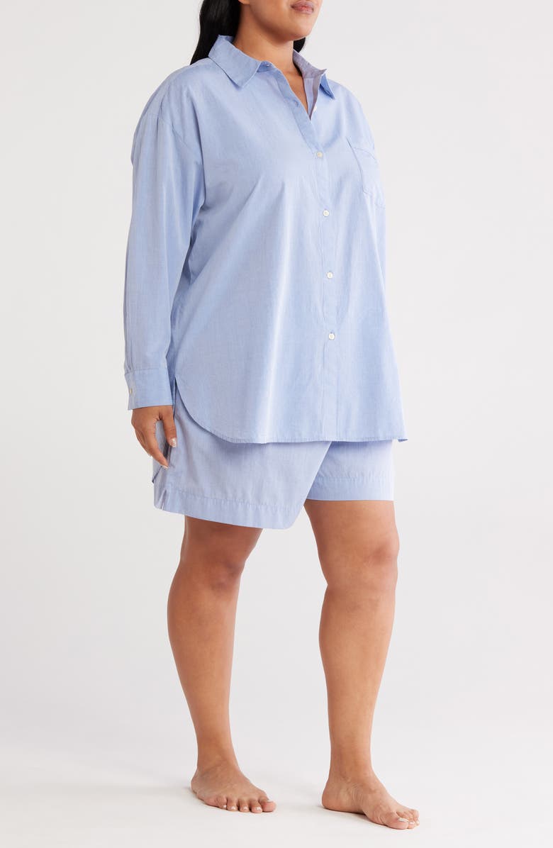 Nordstrom Yarn Dye Stripe Short Pajamas, Alternate, color, Blue Chambray