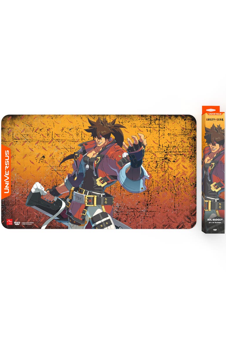 GUILTY GEAR, STRIVE, Playmat Sol Badguy, 24x14 Inch Neoprene Mat, Alternate, color, Multicolored