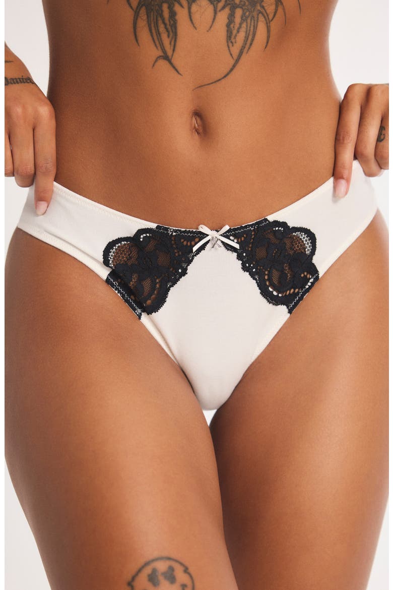 Swirly Girly Cheeky Briefs, Alternate, color, WHITE TEA/ BLACK CAVIAR