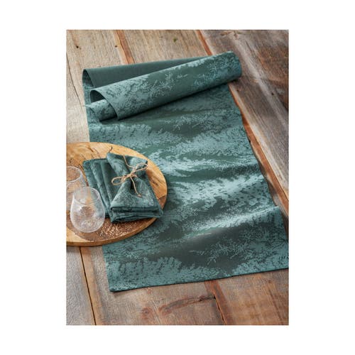 Tag Wilde Pine Jacquard Table Runner Green Multi Cotton In Green