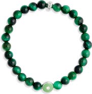 Anzie Jac + Jo Soul Green Tiger's-Eye Beaded Stretch Bracelet