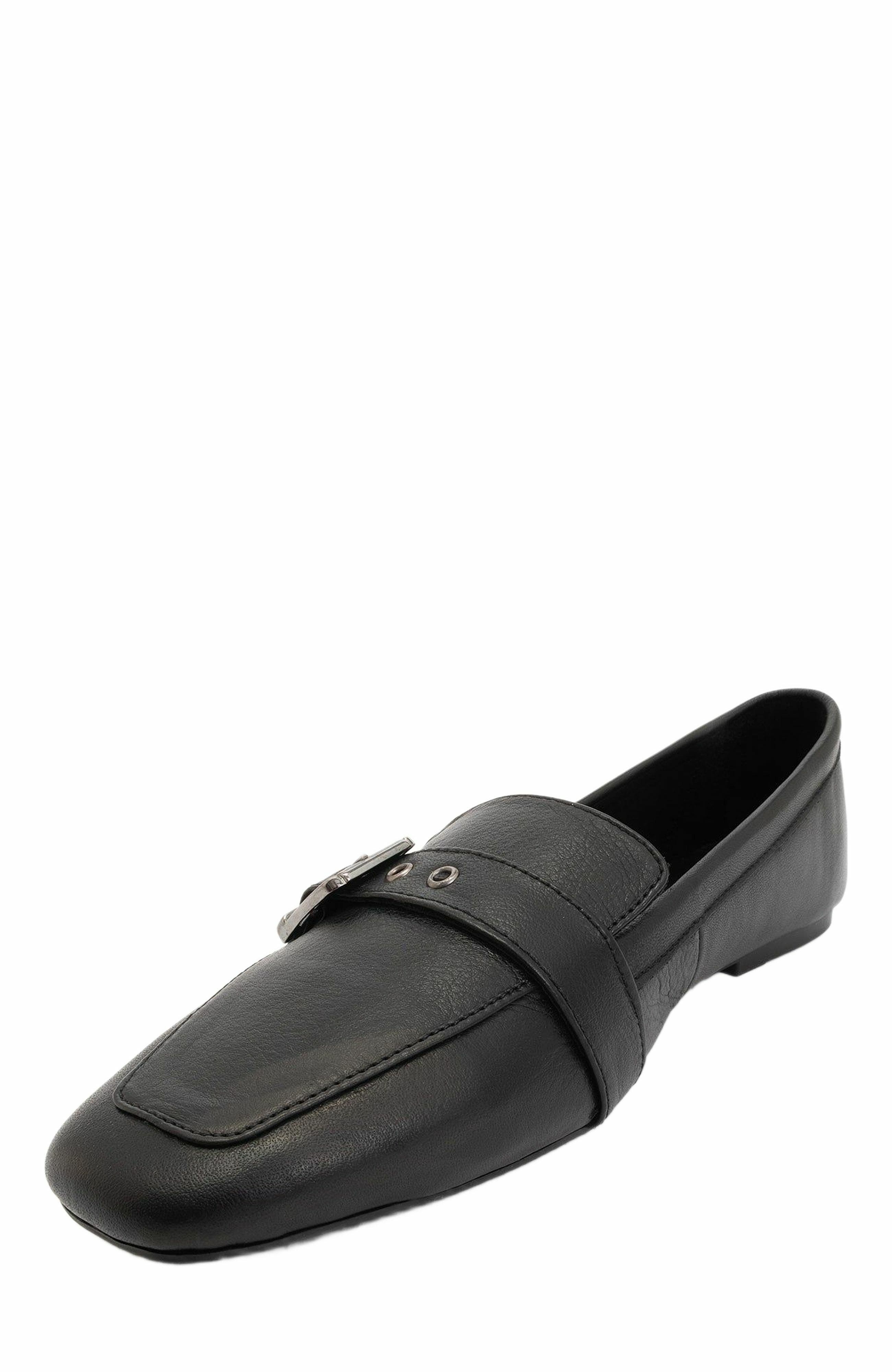 Forever & Always Shoes Noir Leather Flat Loafers, Alternate, color, Black Leather