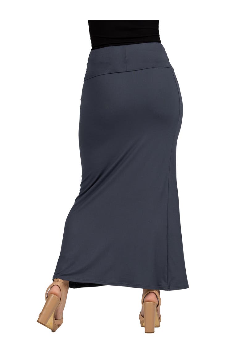 Comfortable Foldover Maxi Skirt, Alternate, color, Charcoal