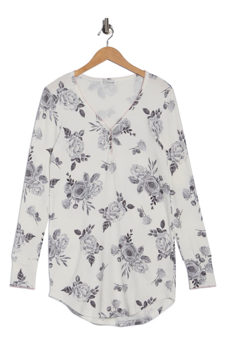 PJ Salvage Feel Love Floral Nightshirt, Alternate, color, Ivory